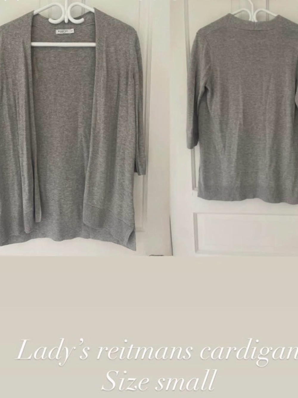 Reitmans Light Gray Open-Front Women's Cardigan